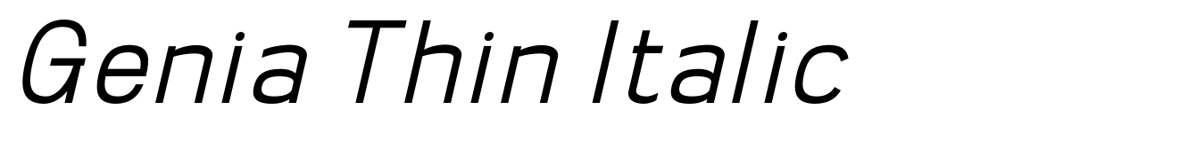 Genia Thin Italic